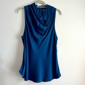 Anthropologie • Cowl Neck Viscose Satin Sleeveless Blouse